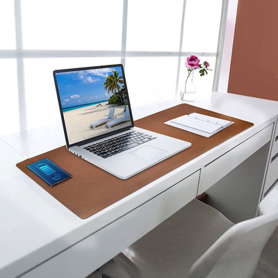 Extra Thick 4mm 15W Mouse Pad Wireless Charger Leather Desk Pad